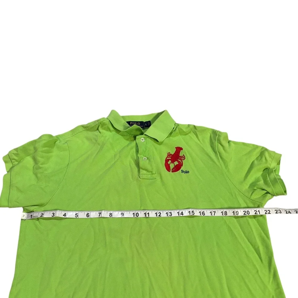 Polo Ralph Lauren‎ Mens Custom Fit Lobster Polo Shirt Lime Green Large L